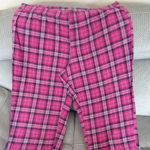 Womens Flannel Pants Pink Plaid Lounge Wear 2X